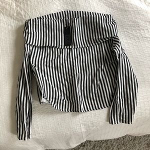 Tops - Striped off the shoulder top - Storets Tops - Striped off the shoulder top - Storets